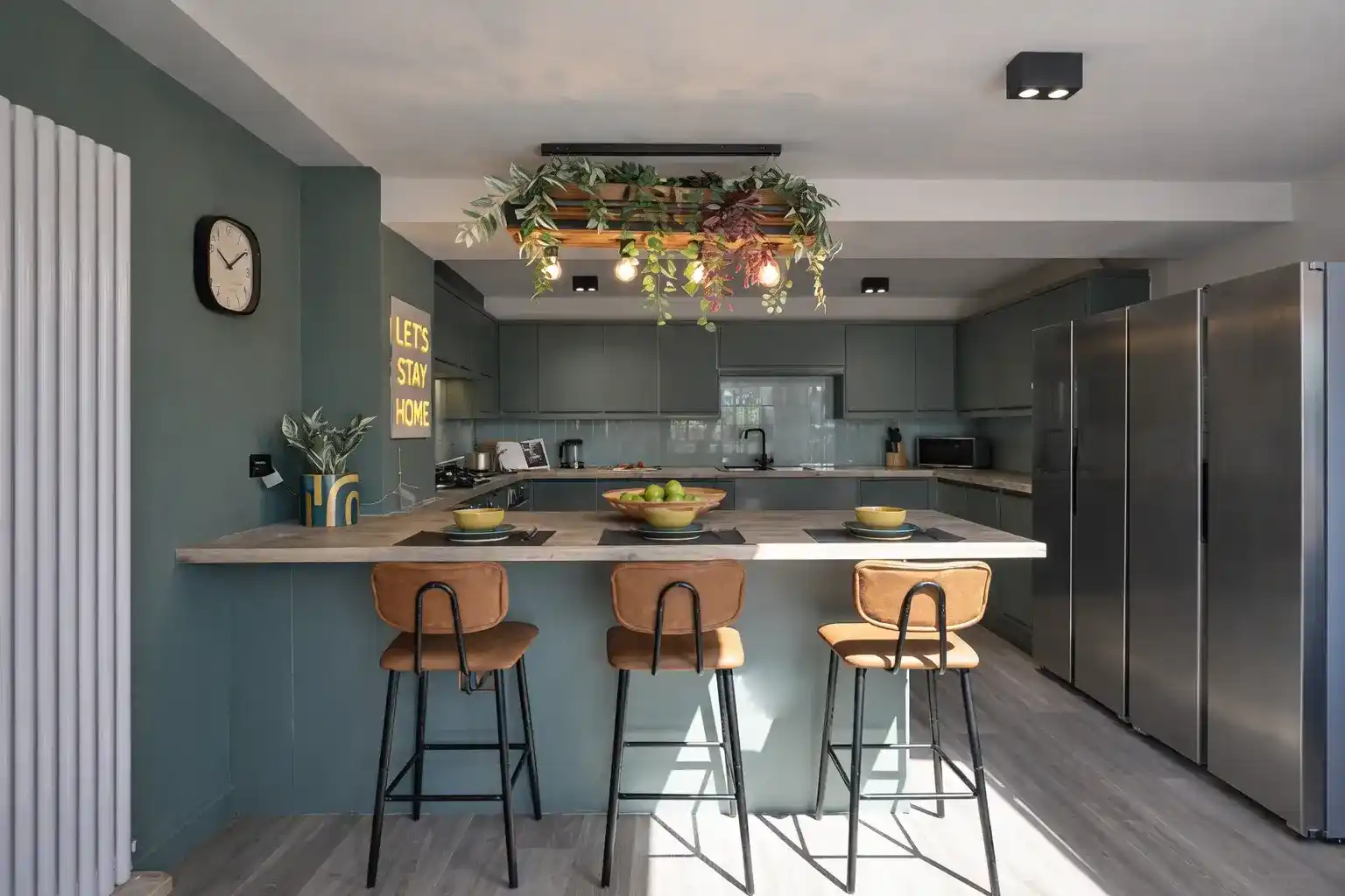 Fully equipped modern designer kitchen at B-Hive Living, ideal for home cooking and grocery budgeting