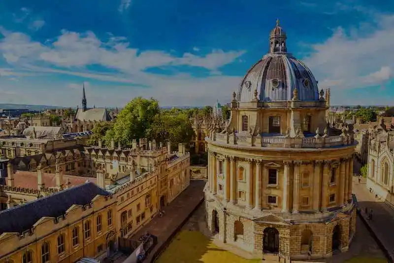 Elevated panoramic view of Oxford, hub for Oxford Science Park and Oxford Business Park